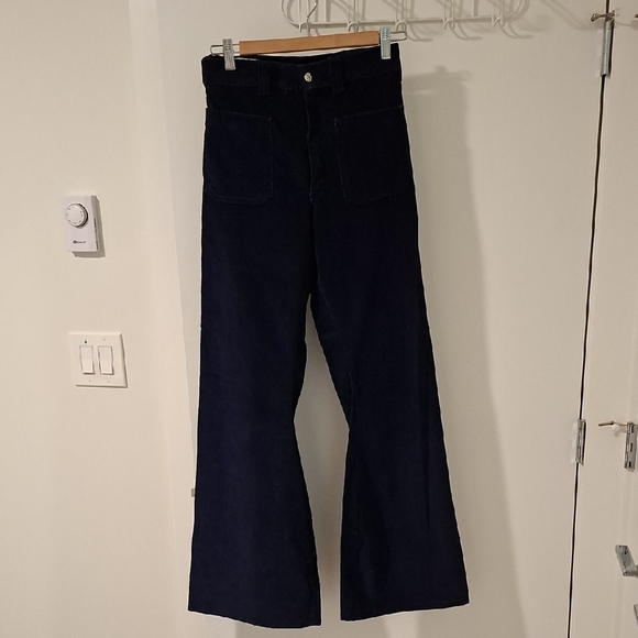 Seafarer Pants - Seafarer Vintage Women's Navy Blue Super Flare Corduroys (Size 25/26)